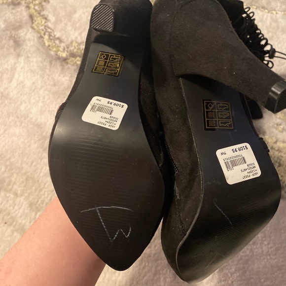 Lane Bryant Black Cutout LaceUp Over Knee Boot - Picture 2 of 8